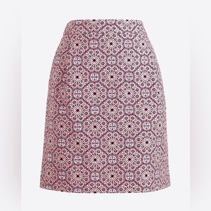 J. Crew Factory Printed Basketweave Mini Skirt Pink Size 10